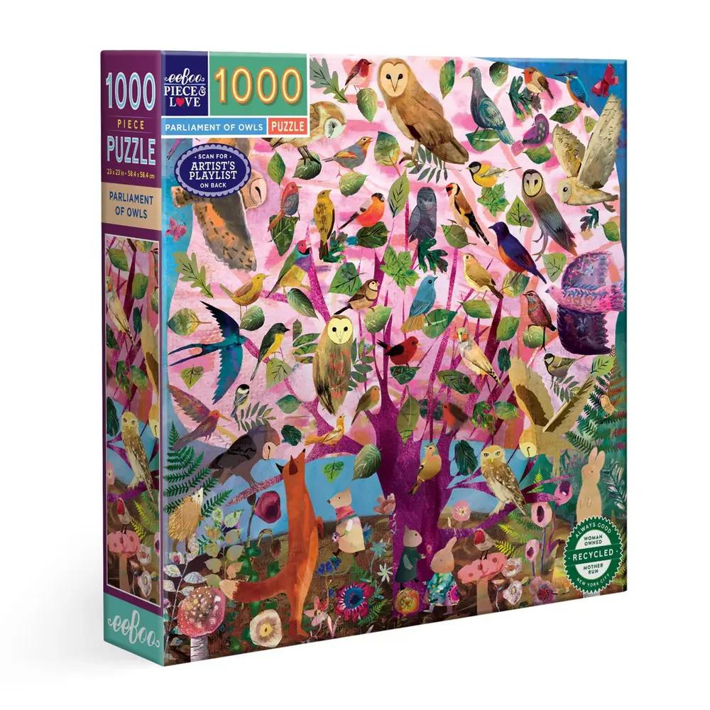 Eeboo, Puzzle, Gifts, 1000 piece, Parliament of Owls, 891935